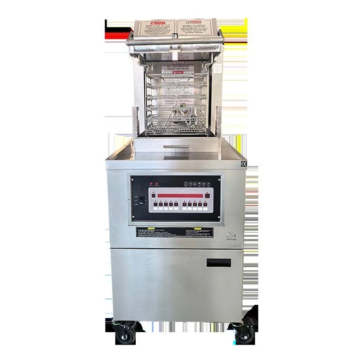 Auto Lift 8-Head Gas Chicken Pressure Fryer factory