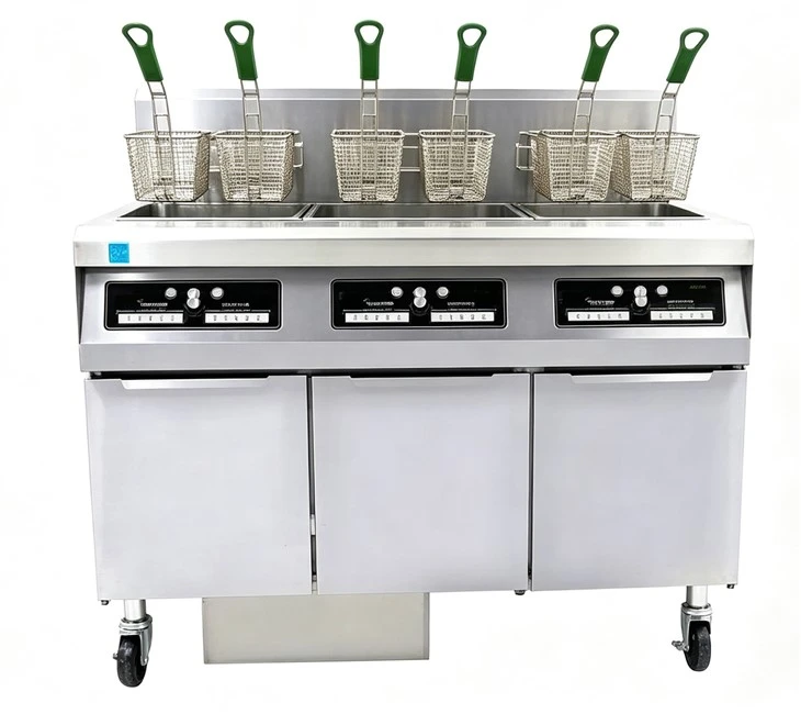 3 Pot 6 Basket Commercial Deep Fryers