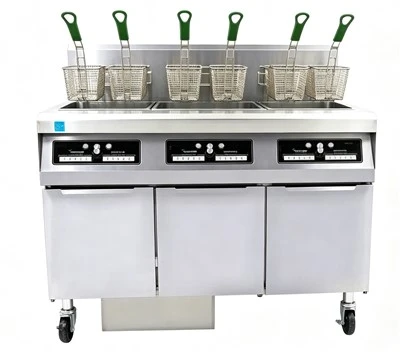 3 Pot 6 Basket Commercial Deep Fryers