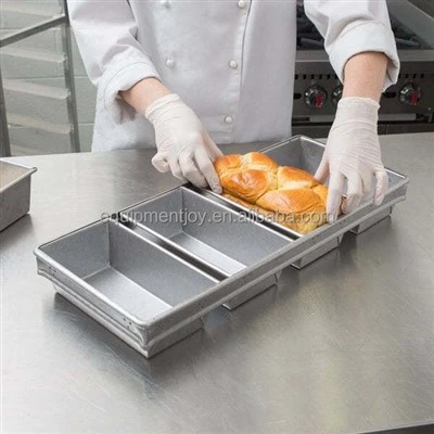 4-Strap Open Top Bread Pan 26 Oz Loaf Bun Toast Tray 4 in 1 Pan