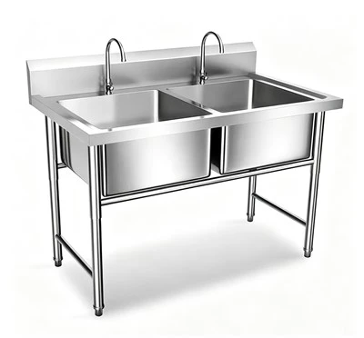 Double Sink With Drain Board