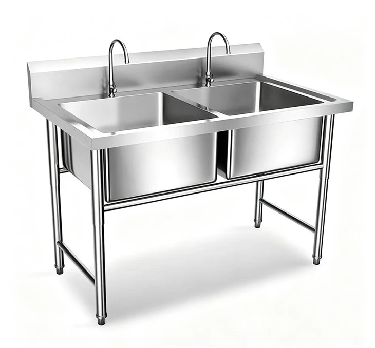 Double Sink With Drain Board