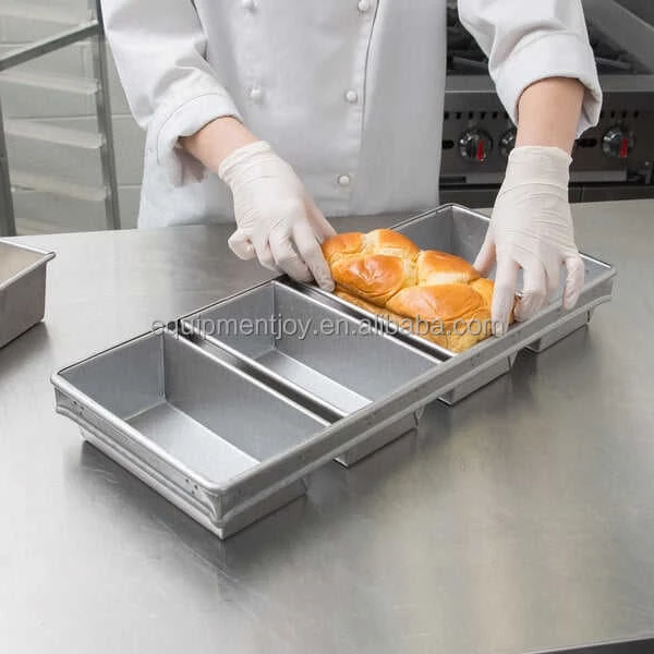 Strap Glazed Aluminized Steel Bread Loaf Pan 14 Oz Loaf Bun Toast Tray 4 in 1 Pan